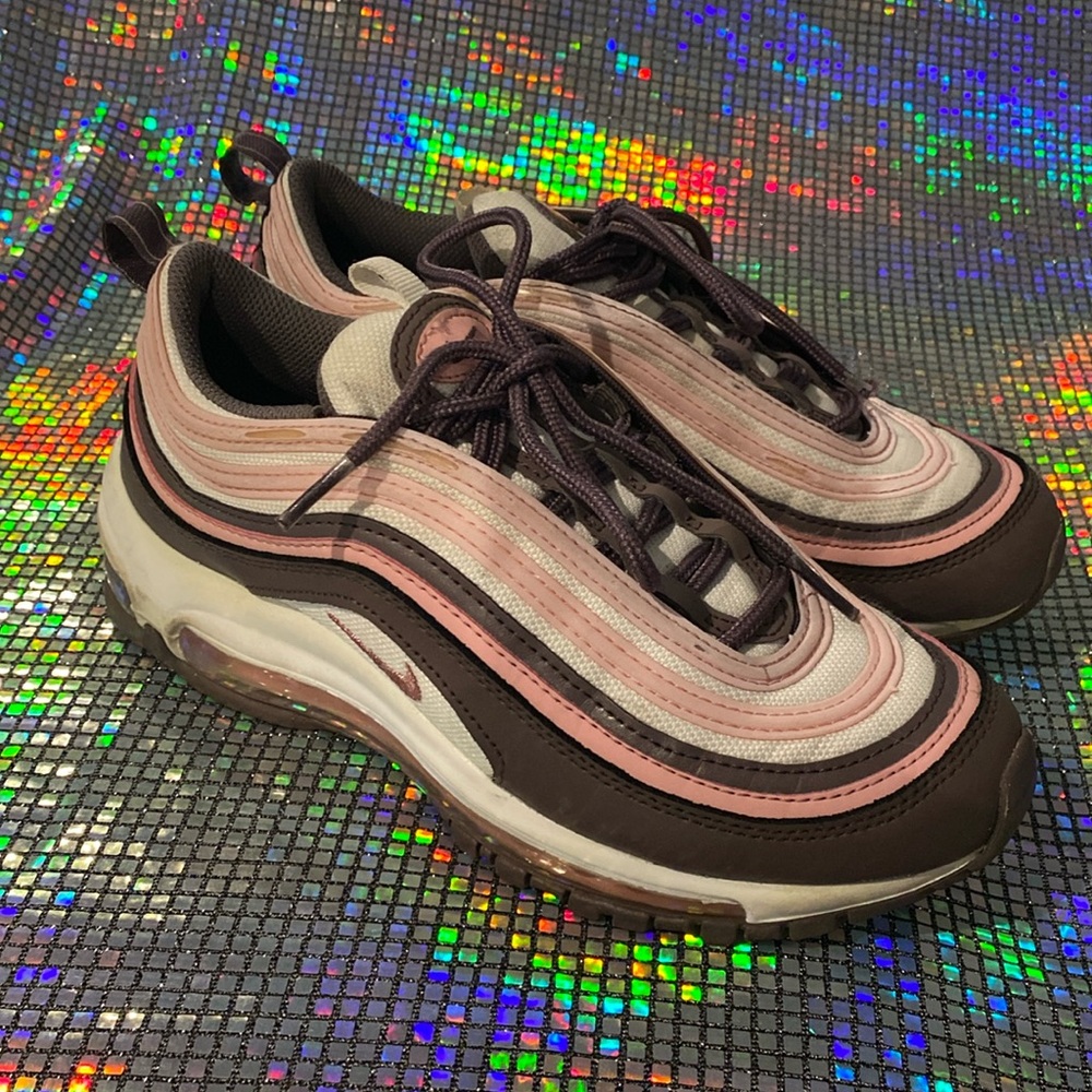 NIKE AIR MAX 97 VIOLET ORE/PINK GLAZE/WHITE BOYS SIZE 4.5 UNISEX STYLE SHOE